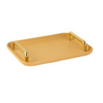 Bandeja Amarela C/ alça Dourada 